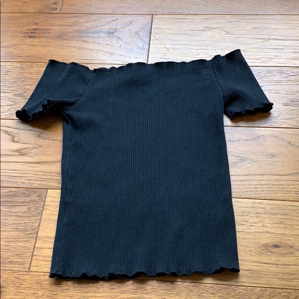 Black off the shoulder top